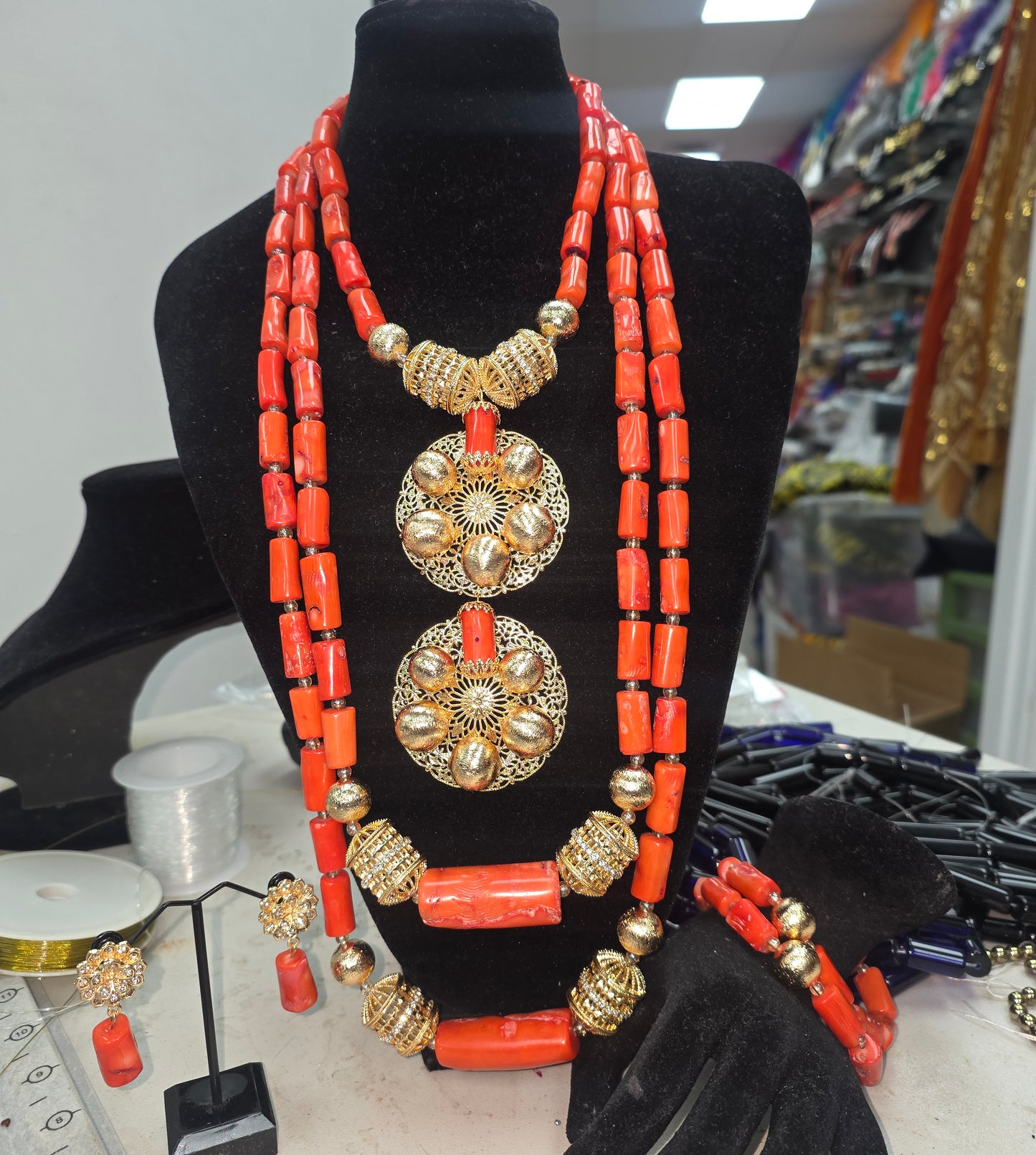 Princess 3 step coral beads