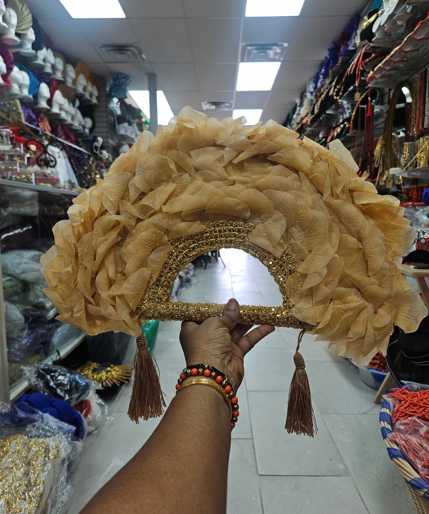 Embroidered fan