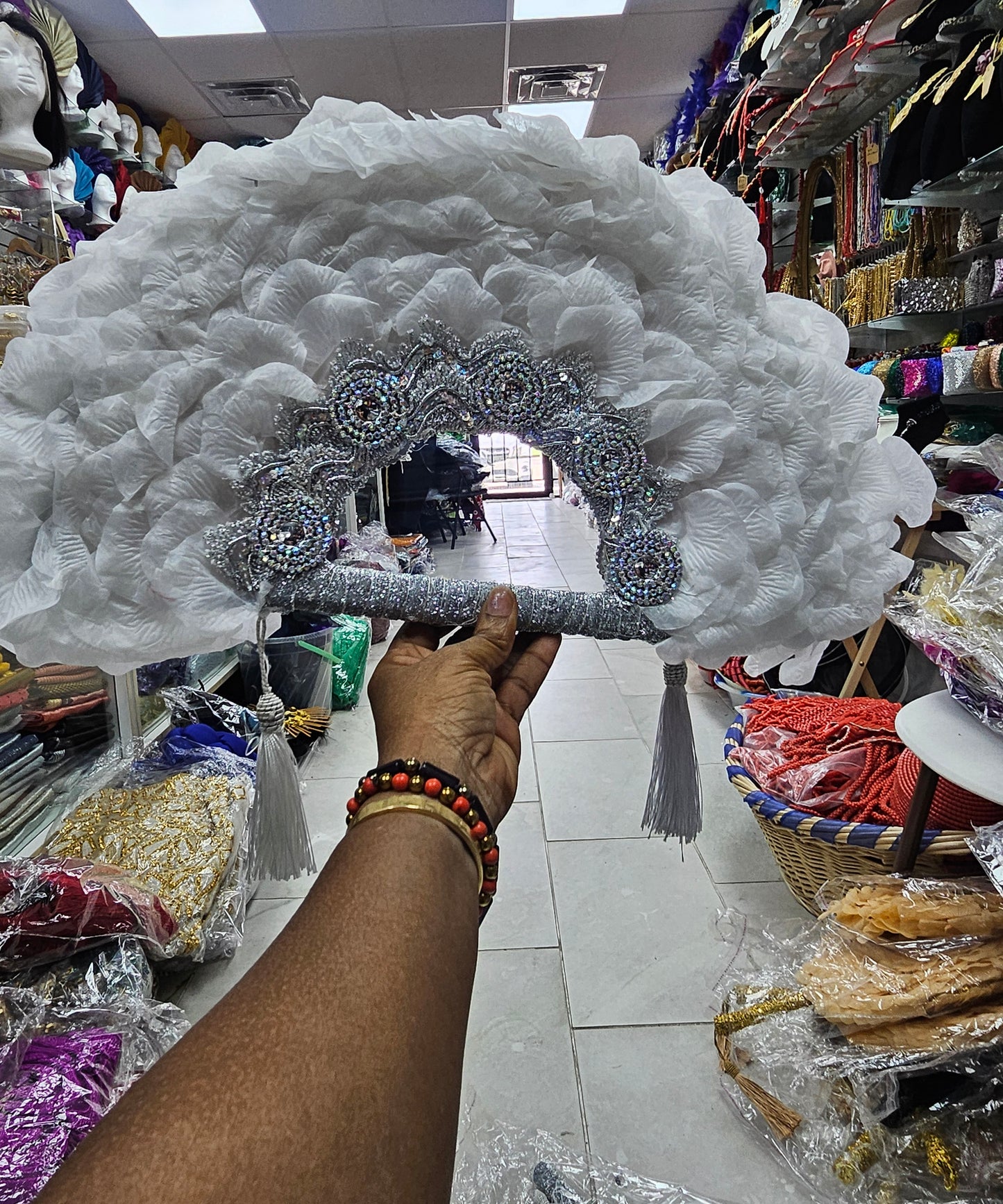 Embroidered fan