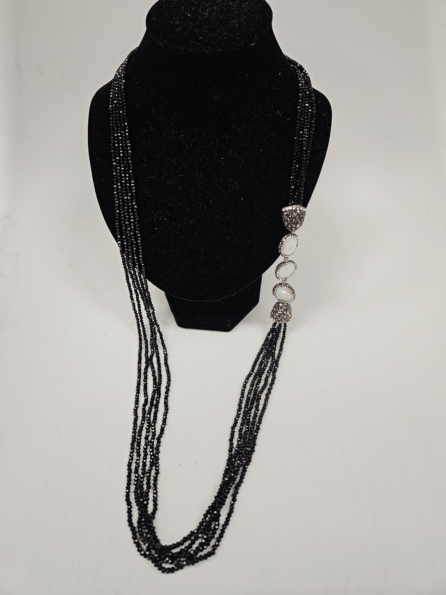 Crystals with freshwater pearls