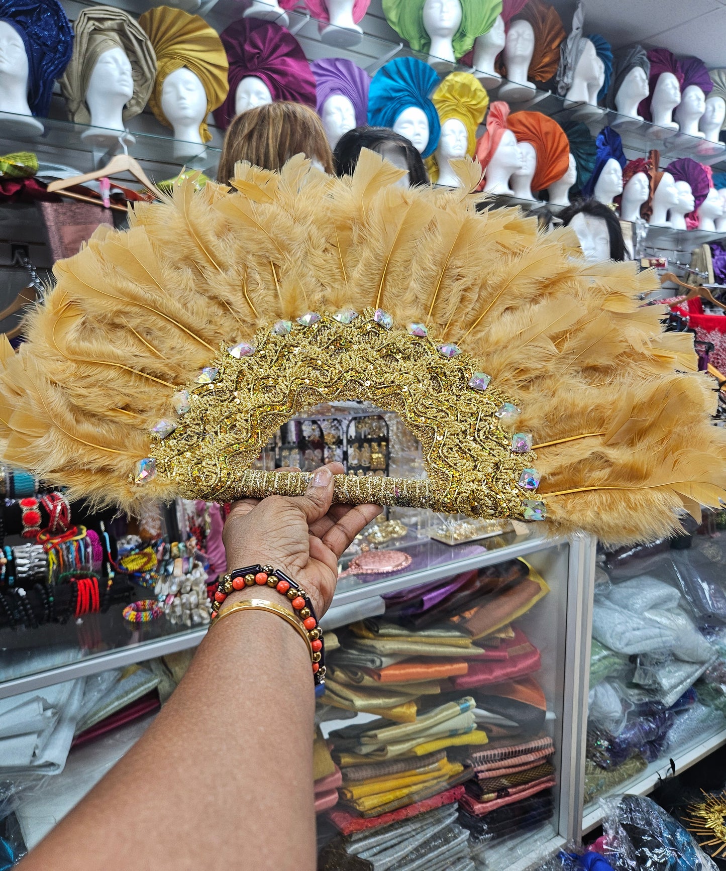Embroidered fan