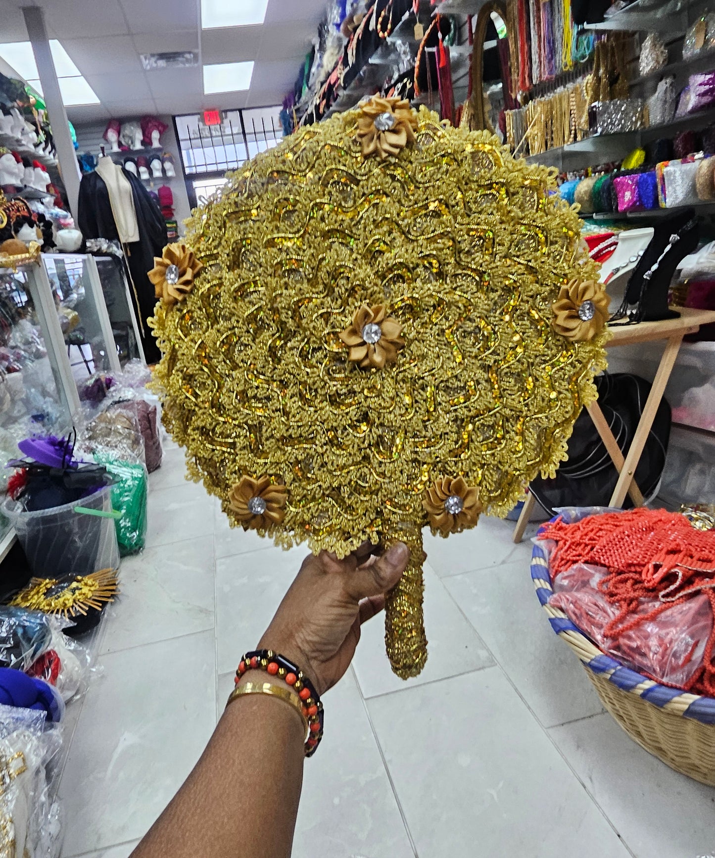 Embroidered fan