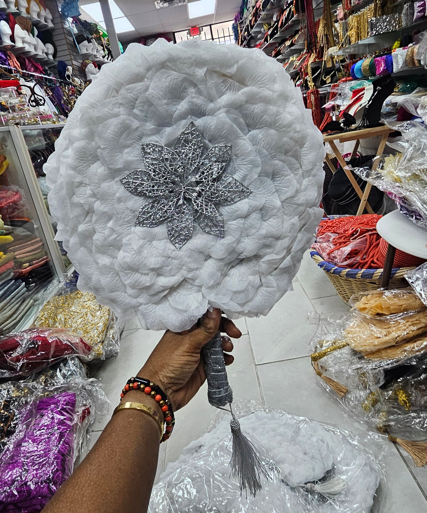 Embroidered fan