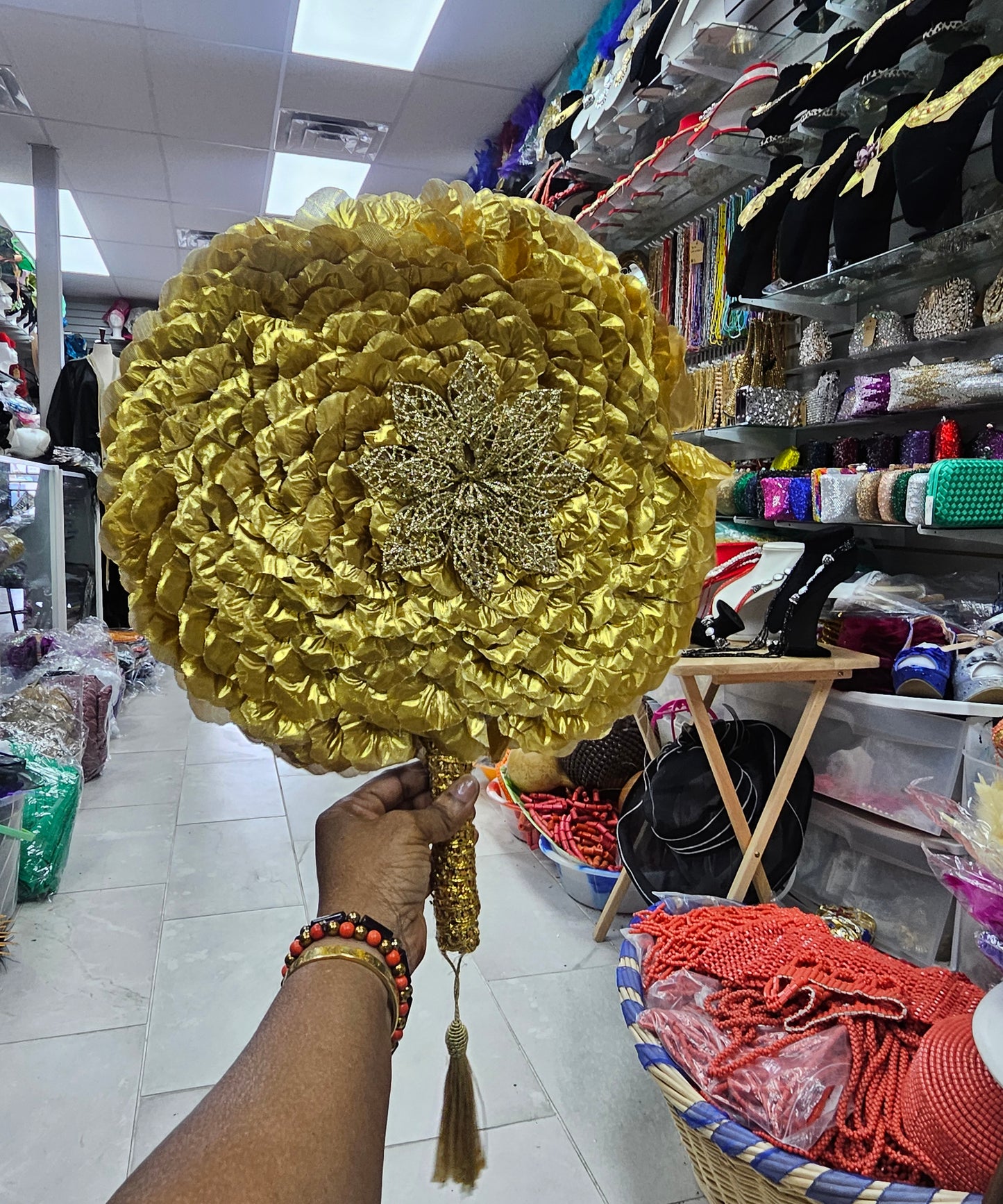 Embroidered fan