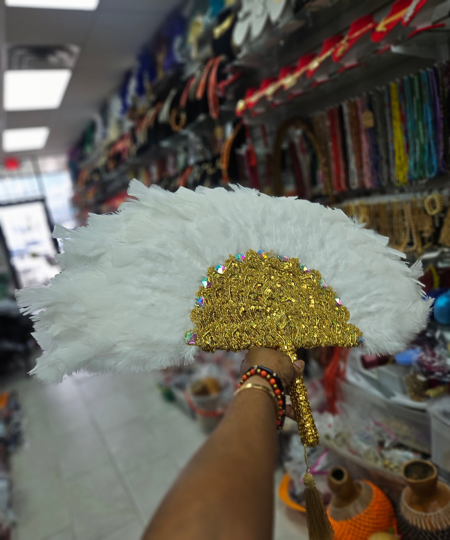 Embroidered fan